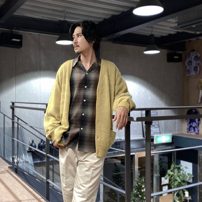 OMBRE CHECK OPEN COLLAR SHIRT L/S -TYPE 2- #BROWN [23FW-WMS-OC02]