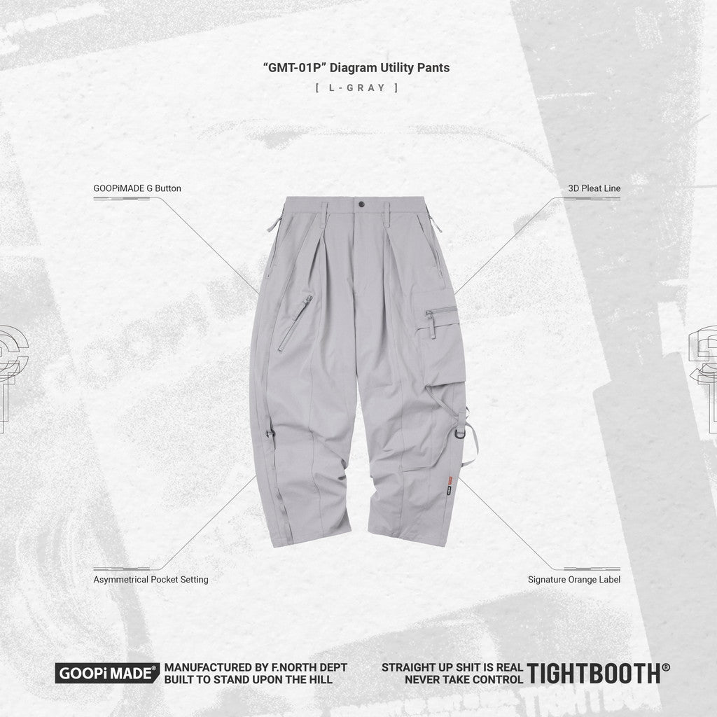 TBPR | “GMT-01P”圖工褲#淺灰 [GOOPI-23AW-DEC-TBPR-04]