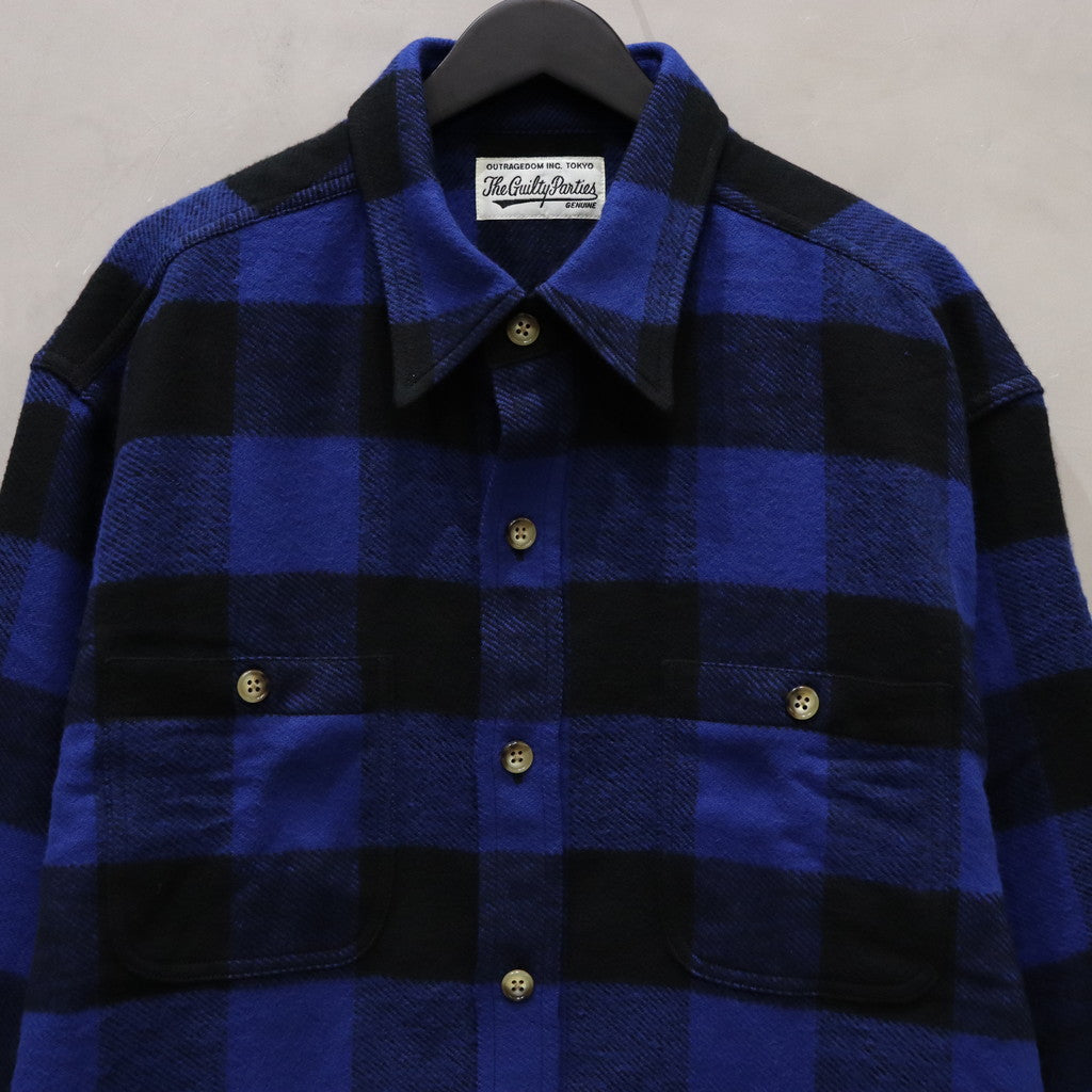 FLANNEL REGULAR COLLAR SHIRT -TYPE 1- #BLUE [24SSE-WMS-RC01]