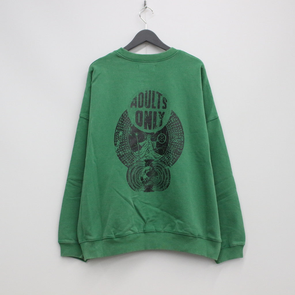 成人水洗圓領毛衣 #綠色 [23SS-SW02-7334]