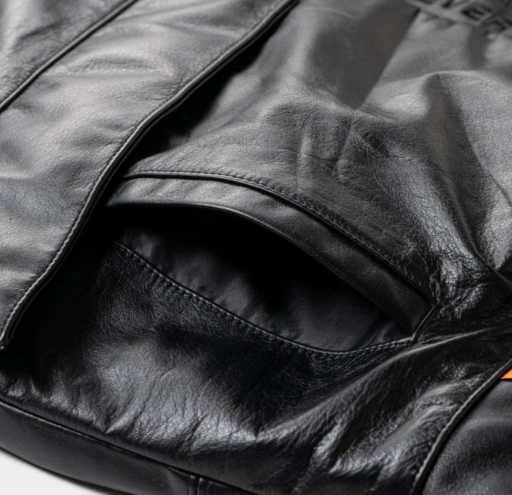 TBKB | SHORT LEATHER MONSTER PARKA #BLACK [FW23-TBKB01]