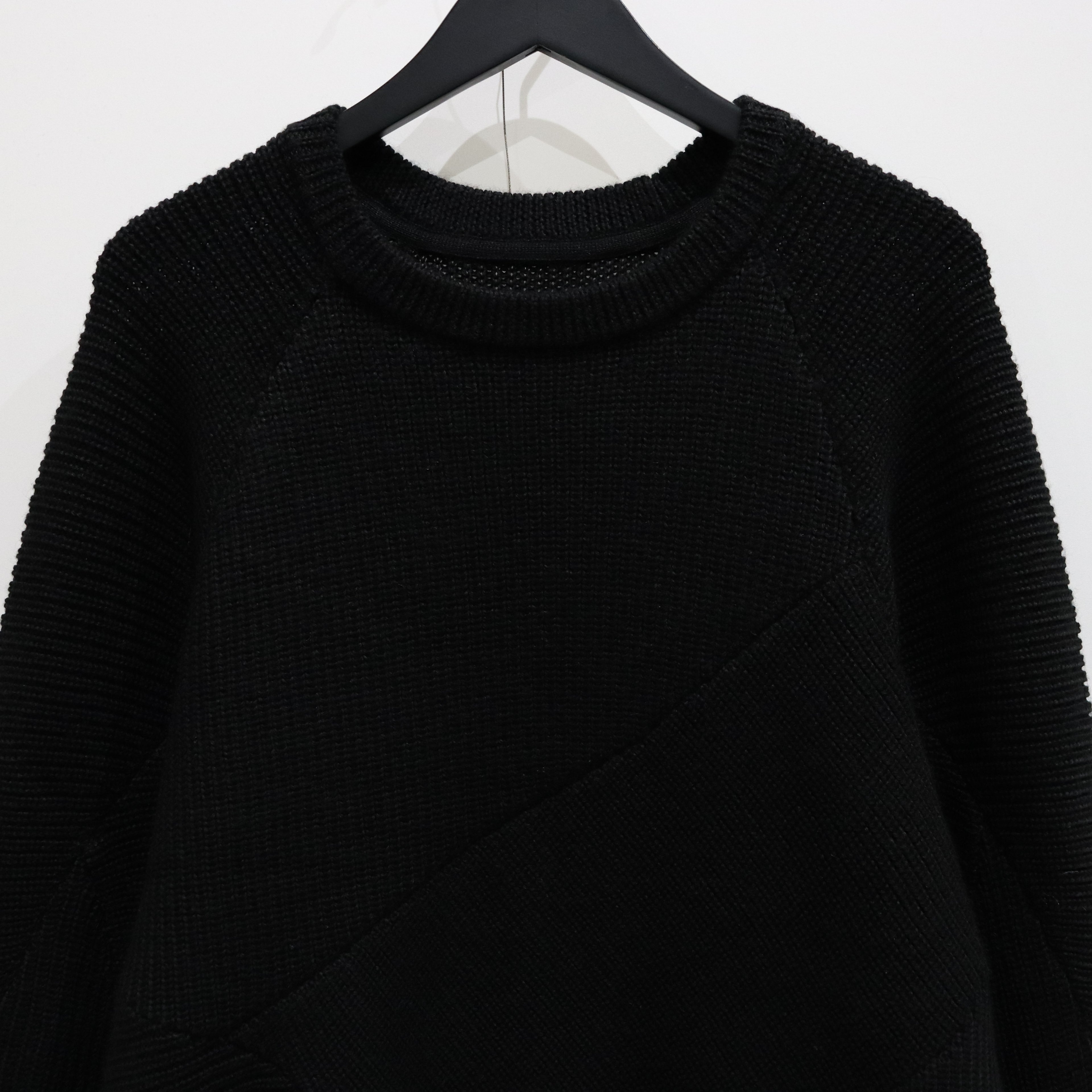 SPLICE KNIT SWEATER #BLACK [FW23-KN01]