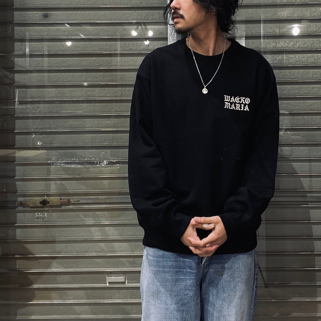 HEAVY WEIGHT CREW NECK SWEAT SHIRT -TYPE 2- #BLACK [24SS-WMC-SS07]