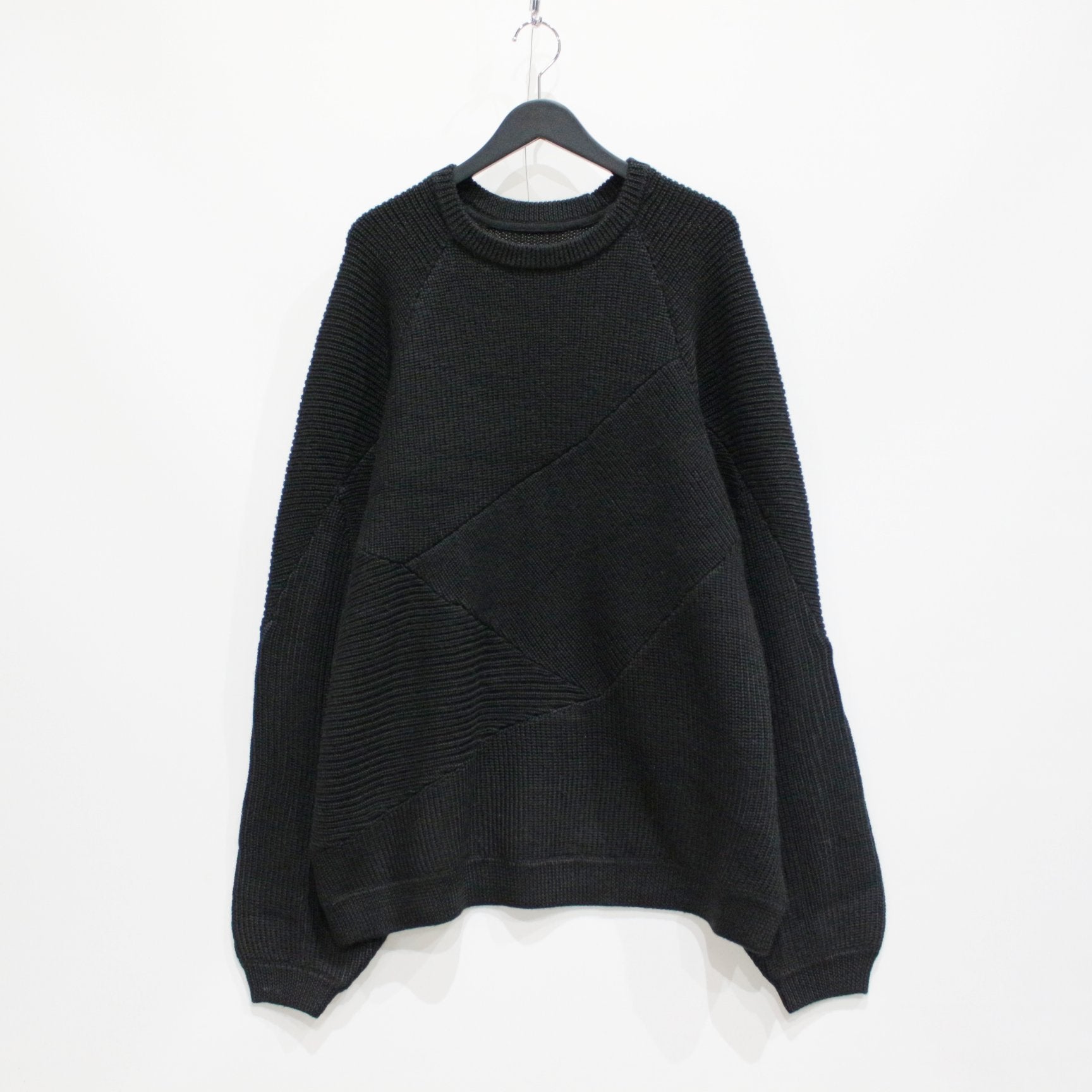 SPLICE KNIT SWEATER #BLACK [FW23-KN01]