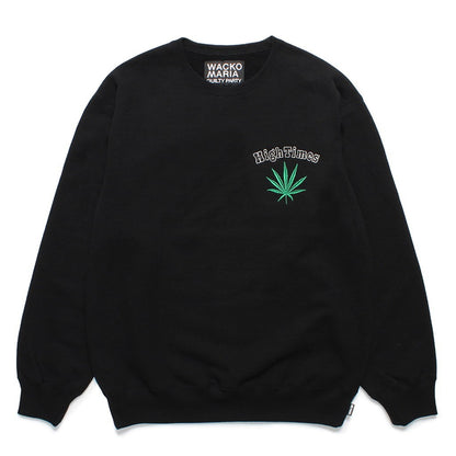 HIGHTIMES | HEAVY WEIGHT CREW NECK SWEAT SHIRT -TYPE 2- #BLACK [HIGHTIMES-WM-SS14]