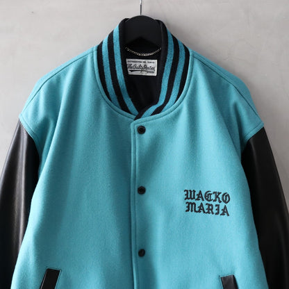 LEATHER VARSITY JACKET -B- -TYPE 2- #EMERALD [24SS-WMO-BL10]