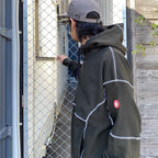 WIDE RIB CUT HEAVY HOODY #BLACK [CES25CS16]