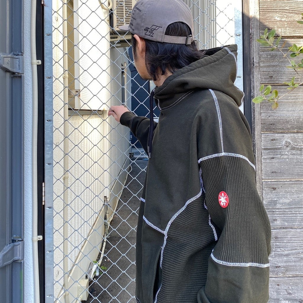 WIDE RIB CUT HEAVY HOODY #BLACK [CES25CS16]