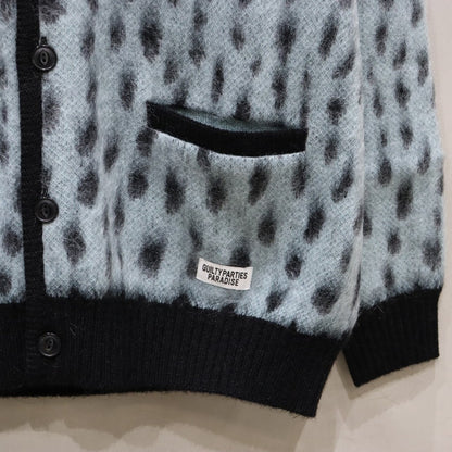 LEOPARD MOHAIR CARDIGAN #L-BLUE [24SS-WMK-KN09]