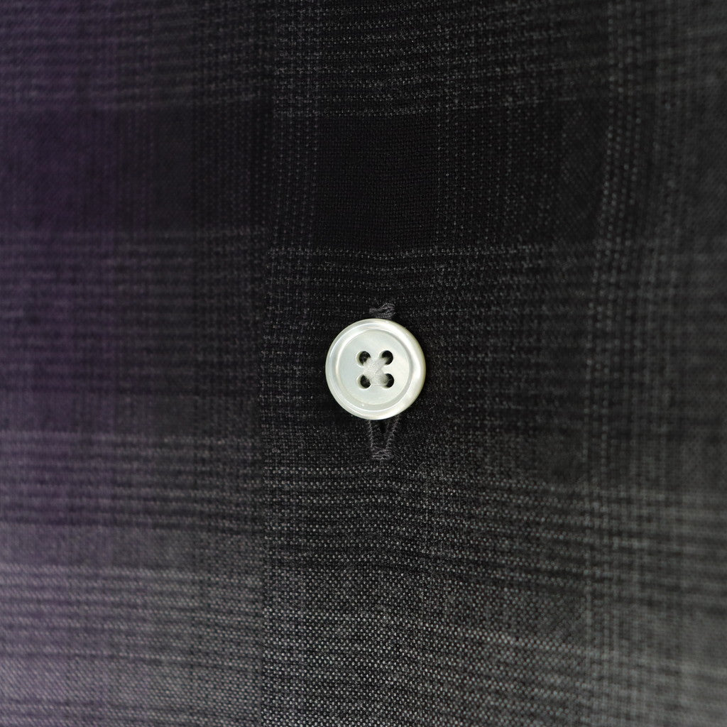 OMBRE CHECK OPEN COLLAR SHIRT L/S -TYPE 2- #PURPLE [23FW-WMS-OC02]
