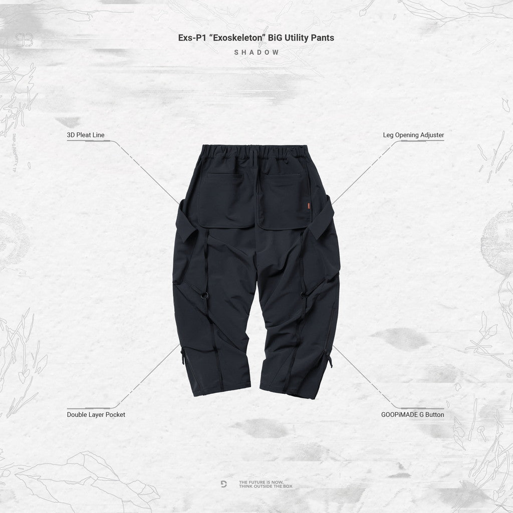 Exs-P1 "Exoskeleton" Big Utility Pants #SHADOW [GOOPI-23AW-DEC-01]