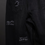 BORO 吊帶牛仔褲 #黑色 [24SS-FS-04 / FS1403]