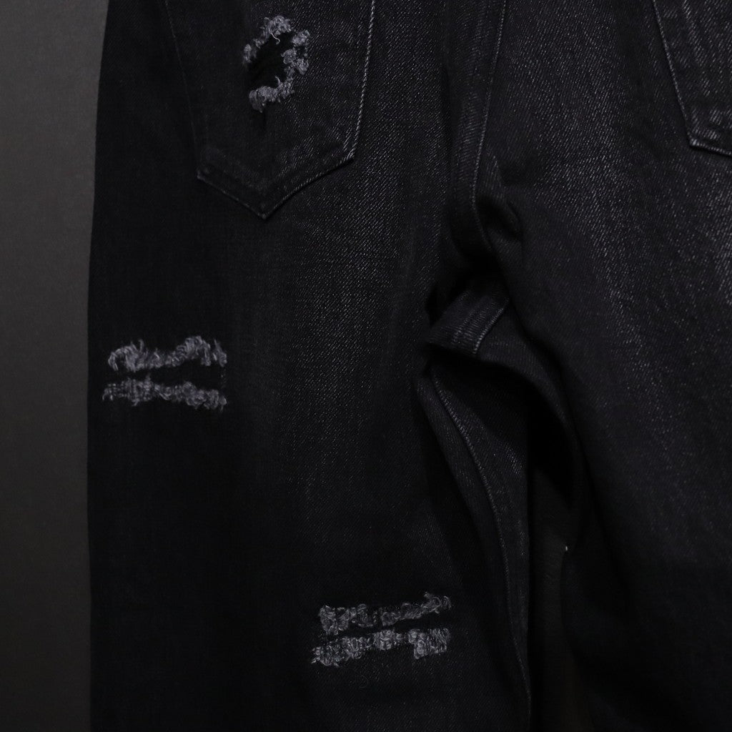 BORO 吊帶牛仔褲 #黑色 [24SS-FS-04 / FS1403]