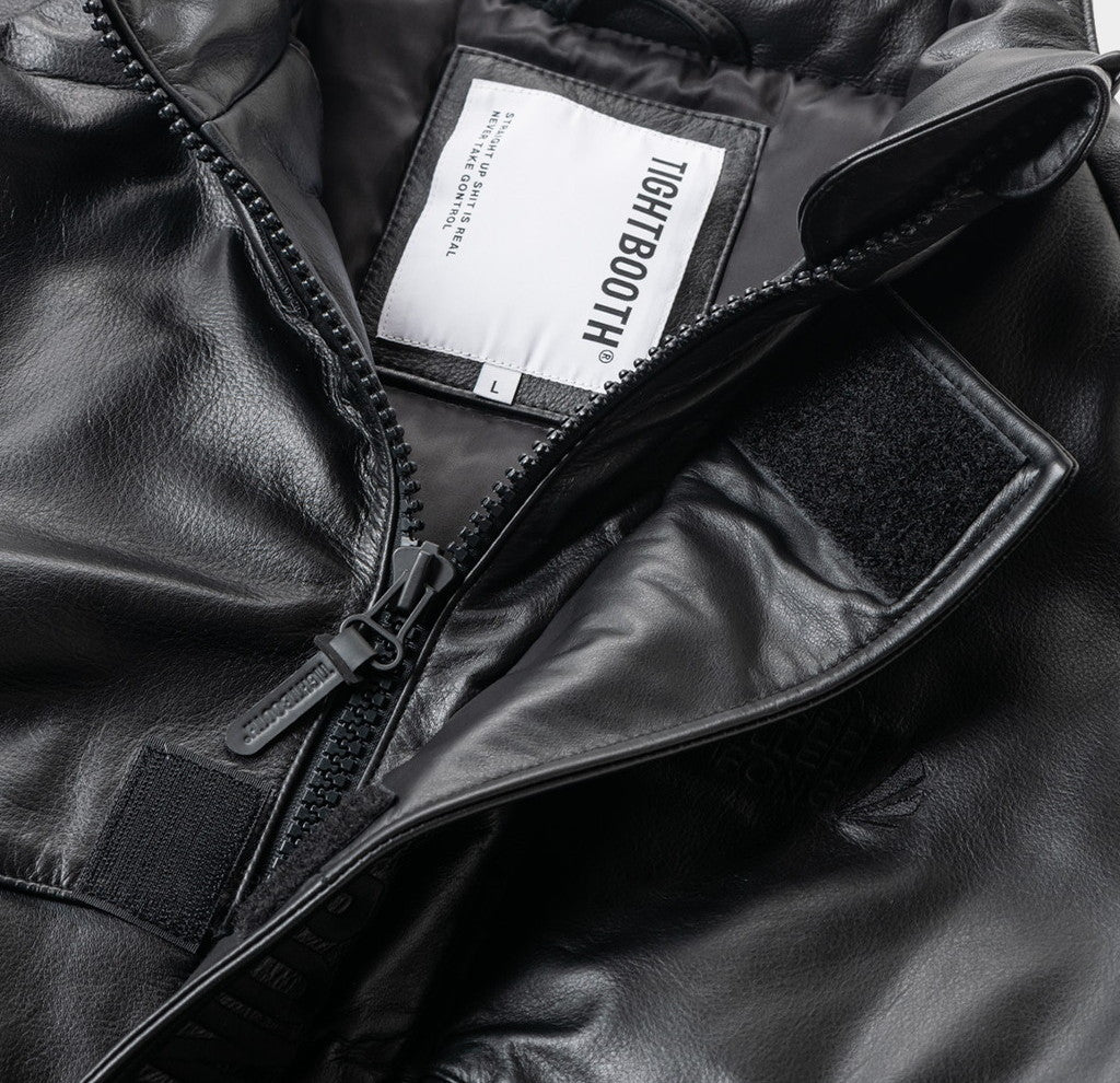 TBKB | SHORT LEATHER MONSTER PARKA #BLACK [FW23-TBKB01]