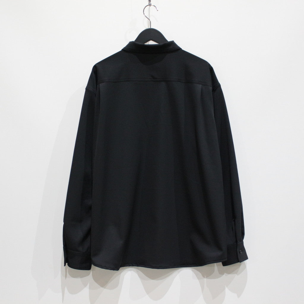 半拉鍊拼接格紋襯衫#黑色 [SC2320-SH04]