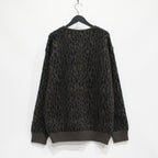LEOPARD HEAVY MOHAIR CARDIGAN #KHAKI [23FW-WMK-KN15]