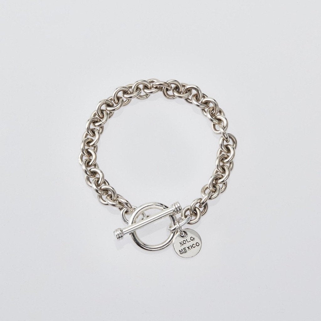 Round Link Bracelet -8mm- #SILVER [XOB023]