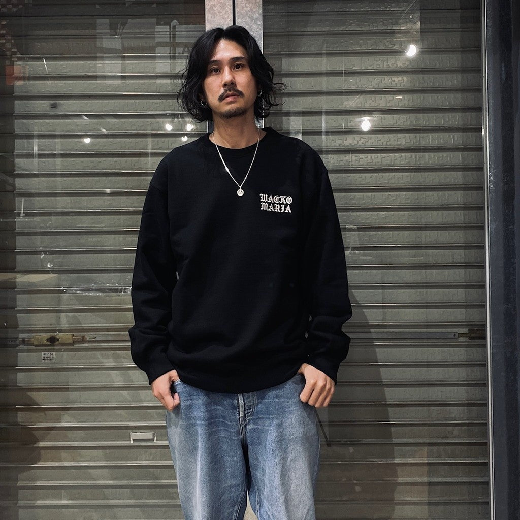 HEAVY WEIGHT CREW NECK SWEAT SHIRT -TYPE 2- #BLACK [24SS-WMC-SS07]