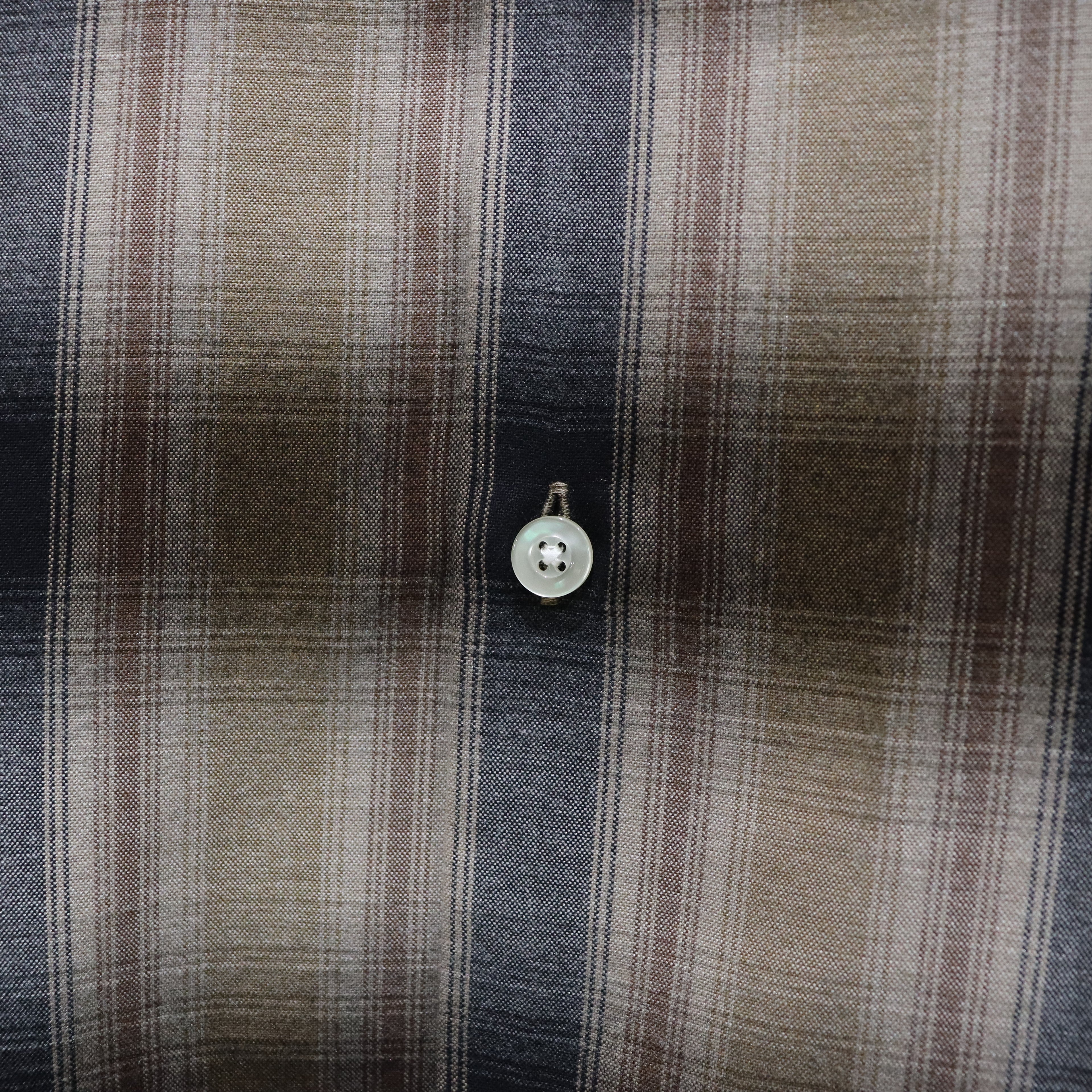 OMBRE CHECK OPEN COLLAR SHIRT L/S -TYPE 4- #BROWN [23FW-WMS-OC04]