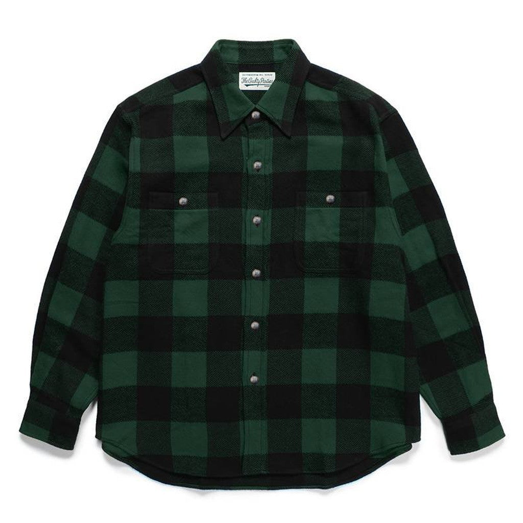 FLANNEL REGULAR COLLAR SHIRT -TYPE 1- #GREEN [24SSE-WMS-RC01]