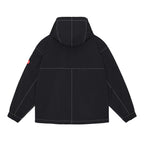 CONTRAST STITCH HOOD ZIP JACKET #BLACK [CES24JK07]