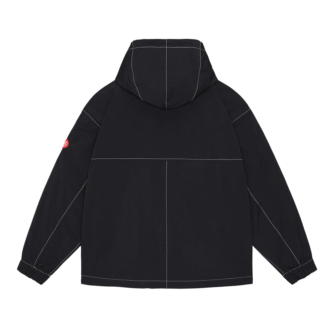 CONTRAST STITCH HOOD ZIP JACKET #BLACK [CES24JK07]