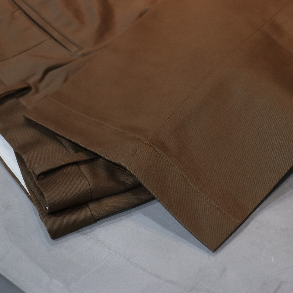 DOUBLE PLEATED CHINO TROUSERS #BROWN [24SS-WMP-PT10]