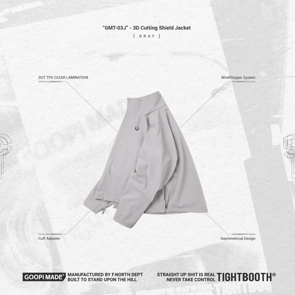 TBPR | “GMT-03J” 3D 切割屏蔽外套#淺灰 [GOOPI-23AW-DEC-TBPR-03]