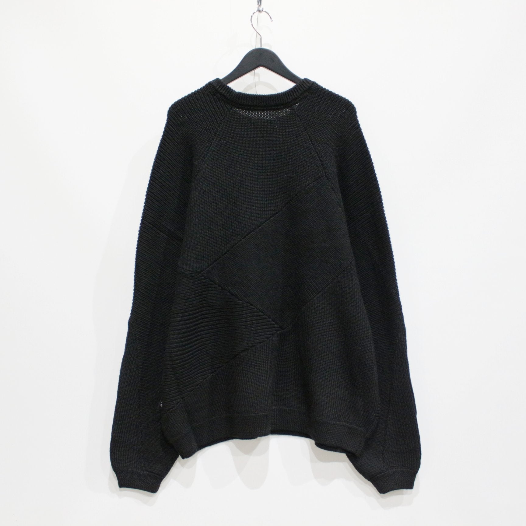 SPLICE KNIT SWEATER #BLACK [FW23-KN01]